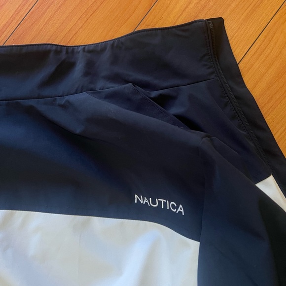 Nautica Zip Up Jacket Mens Small Blue White Stretch Water Resistance - Picture 6 of 9